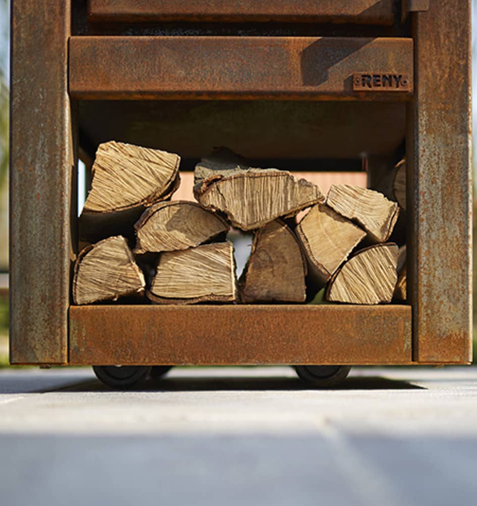 Kachel hout opslag aan onderkant